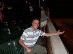 Sitting in Steve Bartman's seat.